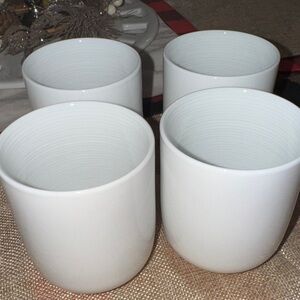 White Porcelain Japanese Tea Cup No Handle Set of 4